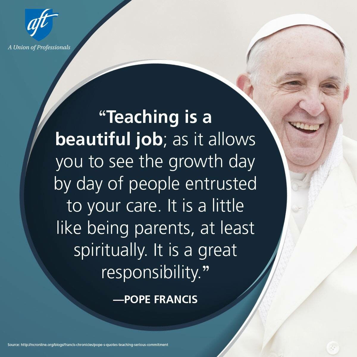 Catholic Education Quotes
 Pope Francis teacher quote … Pope Francis
