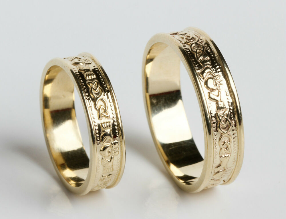 Celtic Wedding Ring Sets
 10K Gold Irish Handcrafted Irish Claddagh Celtic Wedding