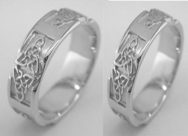 Celtic Wedding Ring Sets
 Irish 14k White Gold Celtic Knot Wedding Band Ring Set