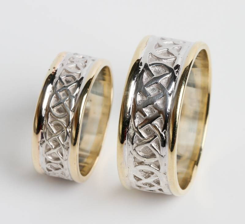 Celtic Wedding Ring Sets
 Set 14k Gold Irish Made Celtic Wedding Band Ring