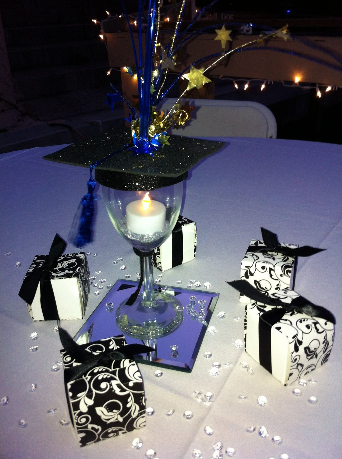 Centerpiece Ideas For College Graduation Party
 Pin by Wanda Smith on Graduation ideas