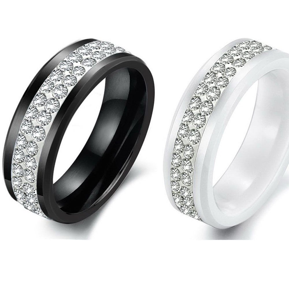 Ceramic Wedding Rings
 Men Womens Ceramic Cubic Zirconia Ring Wedding Anniverasry