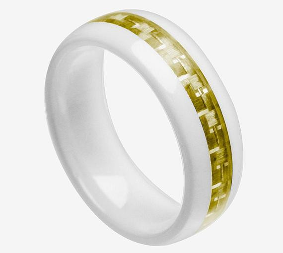 Ceramic Wedding Rings
 Ceramic wedding band8mm Engagement Ring White by CemCemDesignz