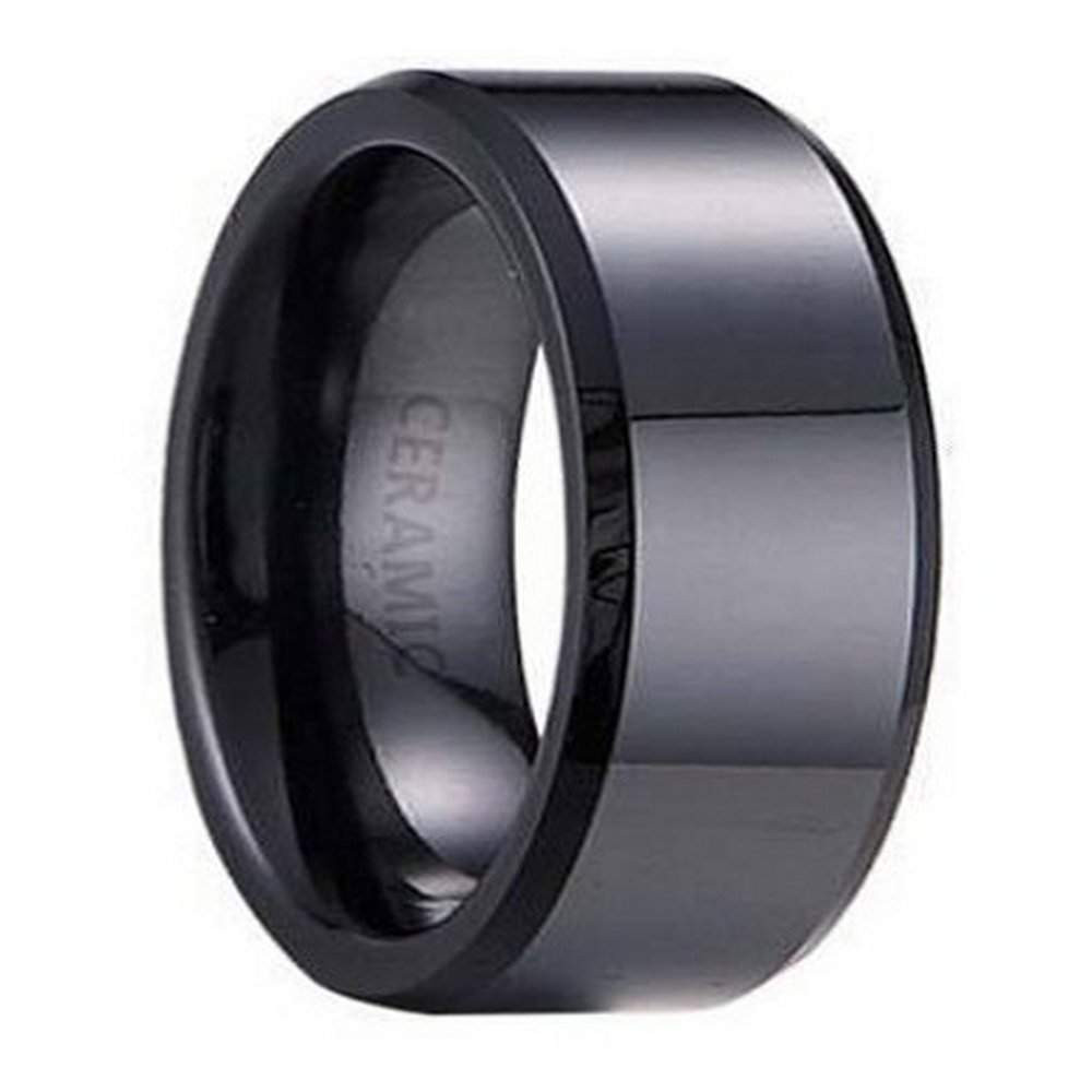 Ceramic Wedding Rings
 Black Ceramic Men s Wedding Ring Polished Beveled Edges