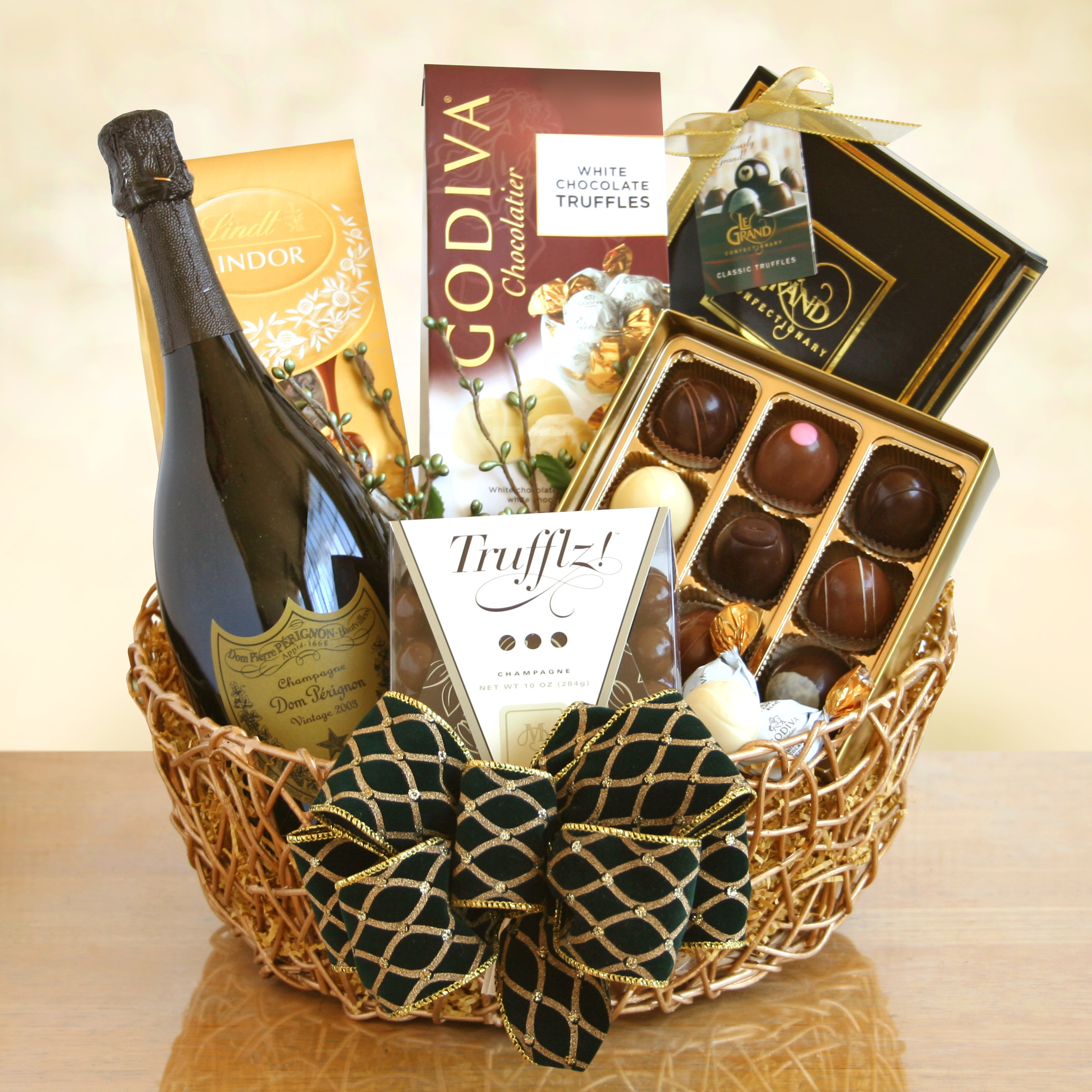 Champagne Gift Basket Ideas
 Ultimate Dom Perignon Champagne and Truffles Gift Basket