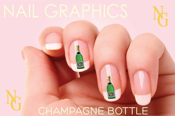Champagne Nail Designs
 Items similar to Champagne Nail Decal New Years Bottle
