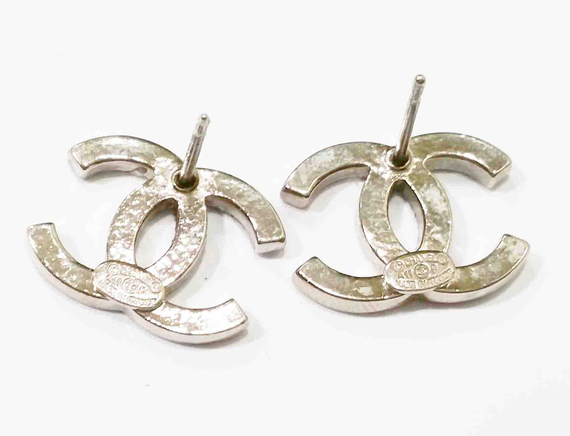 Chanel Earrings Cc
 Chanel Earrings Authentic Chanel Classic Silver Cc