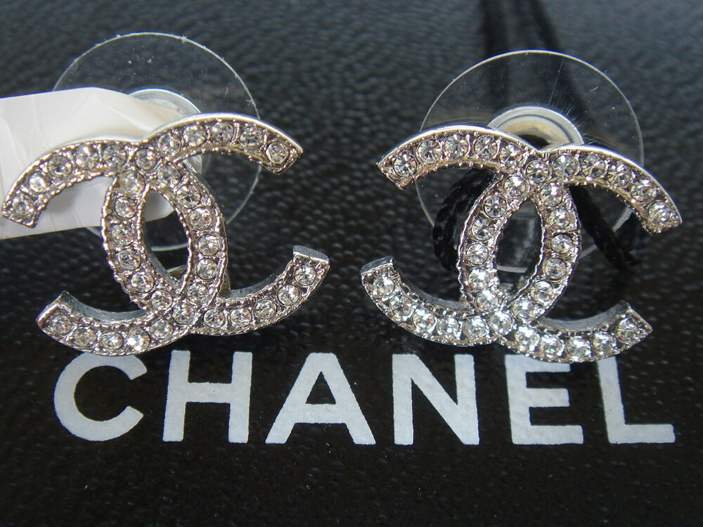 Chanel Earrings Cc
 AUTHENTIC BRAND NEW SILVER CHANEL LARGE CC LOGO CRYSTAL