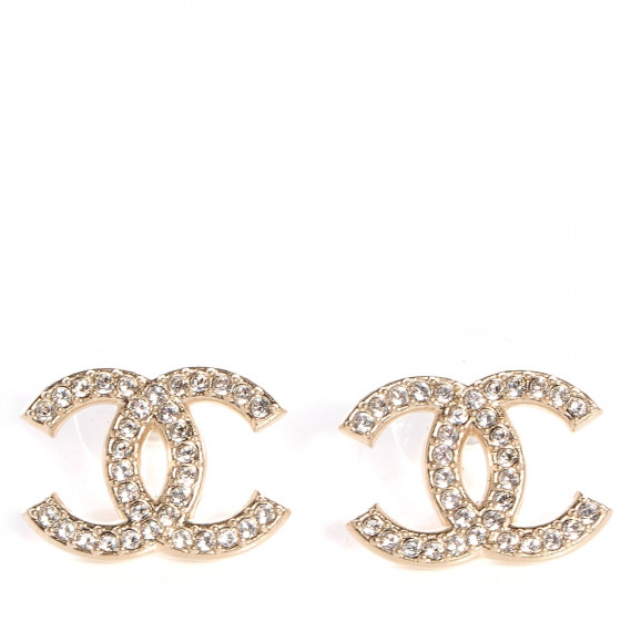 Chanel Earrings Cc
 CHANEL Crystal CC Earrings Gold