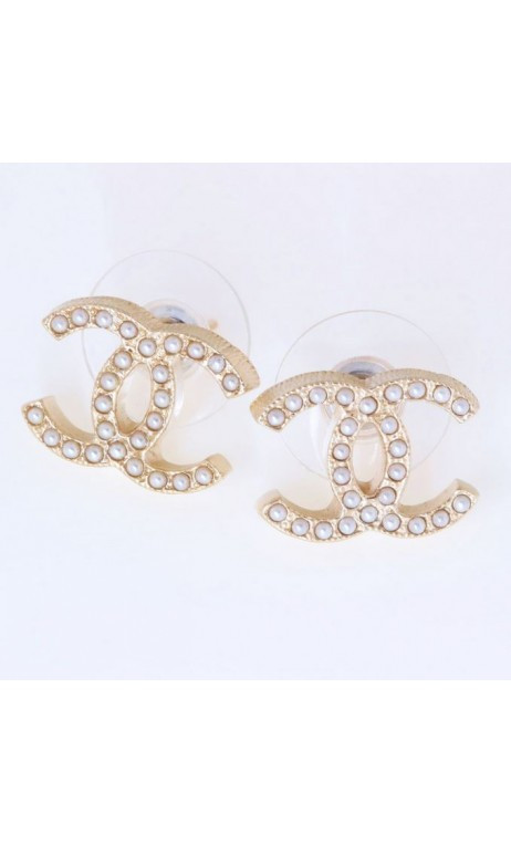 Chanel Earrings Cc
 CHANEL CC Gold Pearl Earrings A