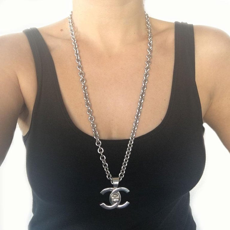 Chanel Pendant Necklace
 CHANEL Chain Necklace and CC Pendant in Silver Plated at
