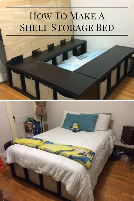 Cheap Bedroom Storage
 Creative Under Bed Storage Idea DIY Shelf Bed Storage