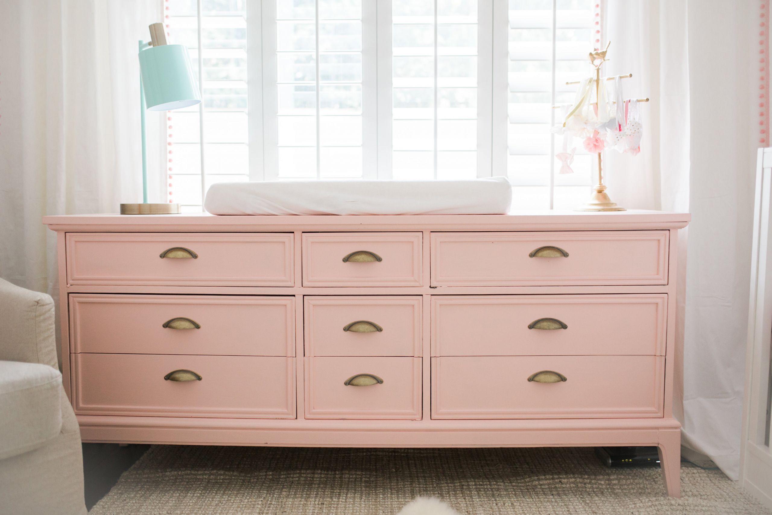 Cheap Dresser For Baby Room
 Bright White & Pastel Baby Girl Nursery Reveal