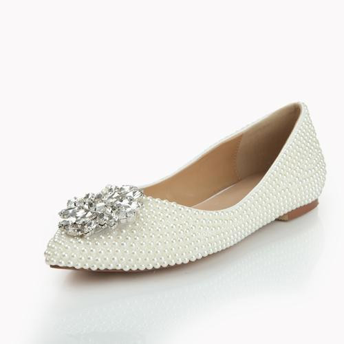 Cheap Ivory Wedding Shoes
 2015 Cheap Ivory Flat Heel Women s Prom Party Evening