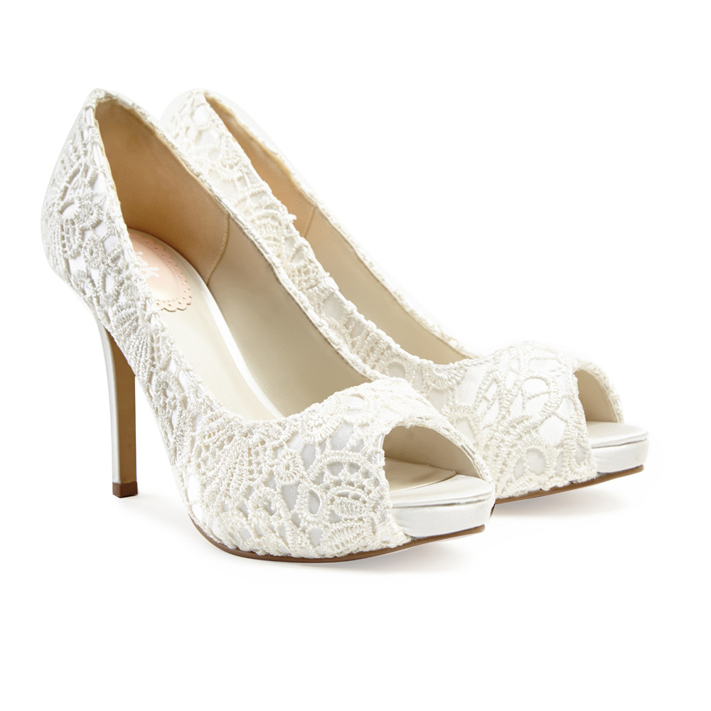 Cheap Ivory Wedding Shoes
 Ivory Lace Wedding Shoes Obsession Paradox London Pink