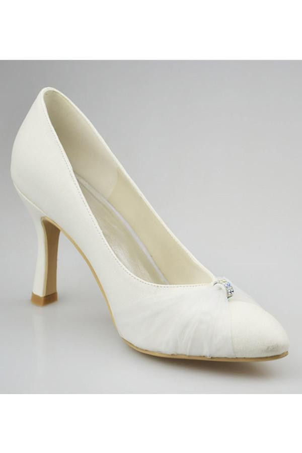 Cheap Ivory Wedding Shoes
 Simple Elegant Ivory Pointed Toe Cheap Wedding Shoes