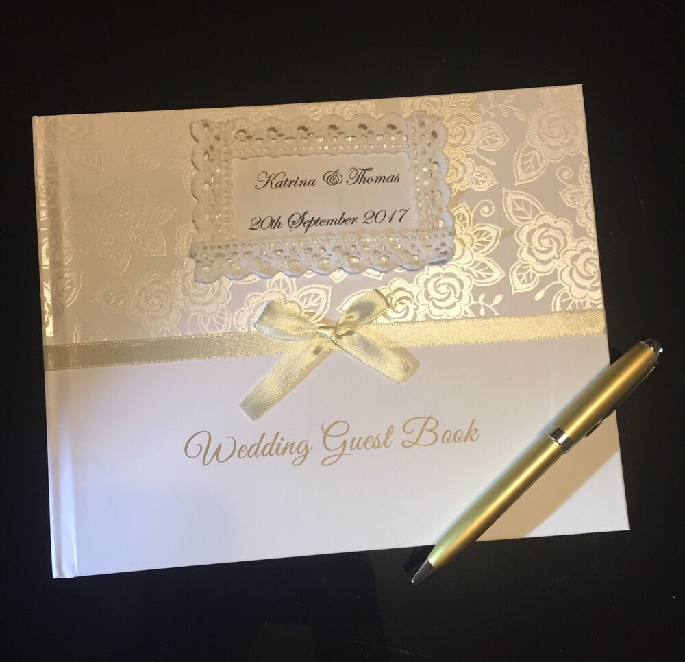 Cheap Wedding Guest Book And Pen Set
 Personalized Luxurious Floral Wedding Guest Book And Gold