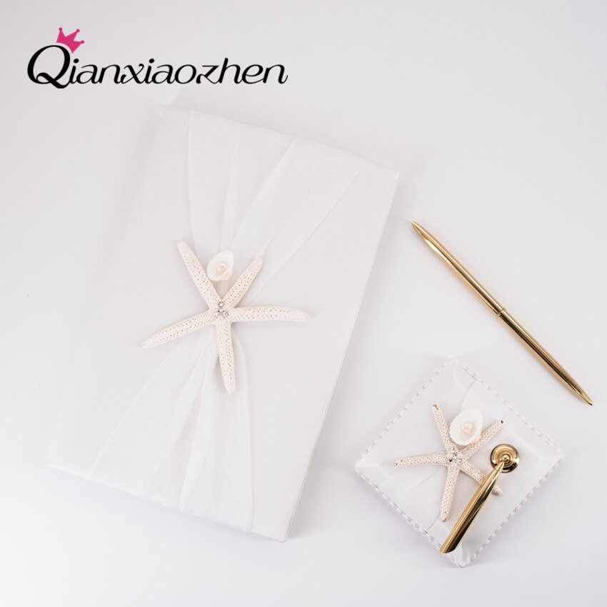 Cheap Wedding Guest Book And Pen Set
 Aliexpress Buy Qianxiaozhen Ivory Starfish Wedding