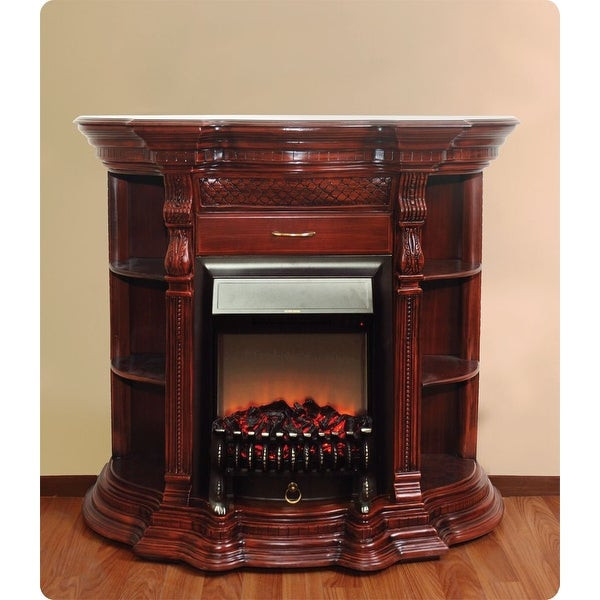 Cherry Wood Electric Fireplace
 Shop Luxury Design victorian cherry wood and marble