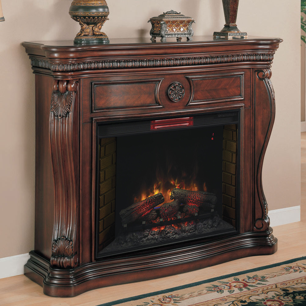 Cherry Wood Electric Fireplace
 Lexington 33 In Infrared Empire Cherry Electric Fireplace