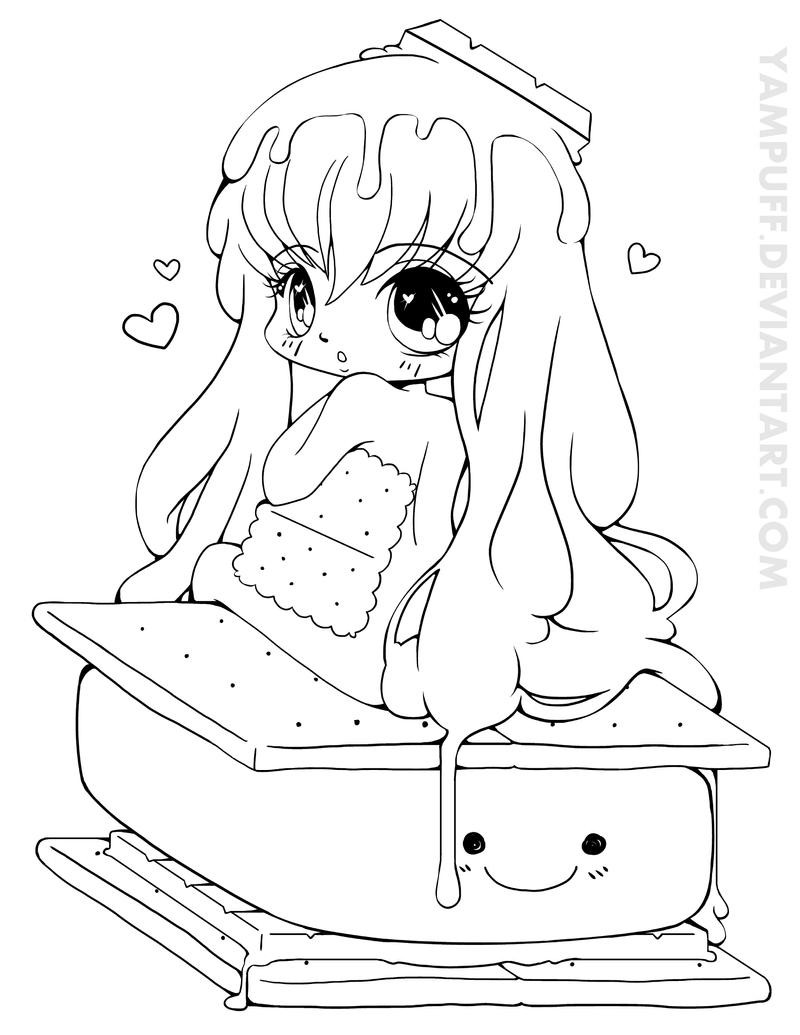 Chibi Girls Coloring Pages
 S more Chibi mission Lineart by YamPuff on DeviantArt