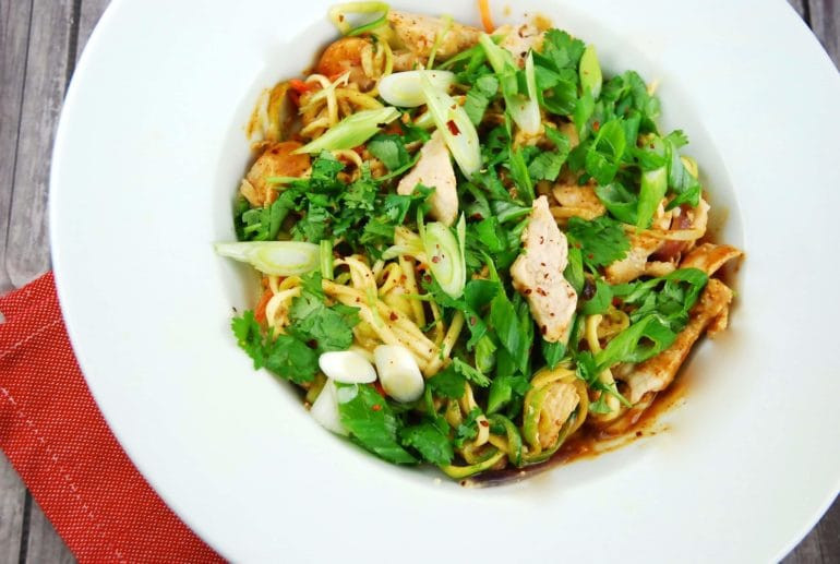 Chicken Pad Thai Calories Restaurant
 Chicken Pad Thai with Zoodles 5 Points LaaLoosh