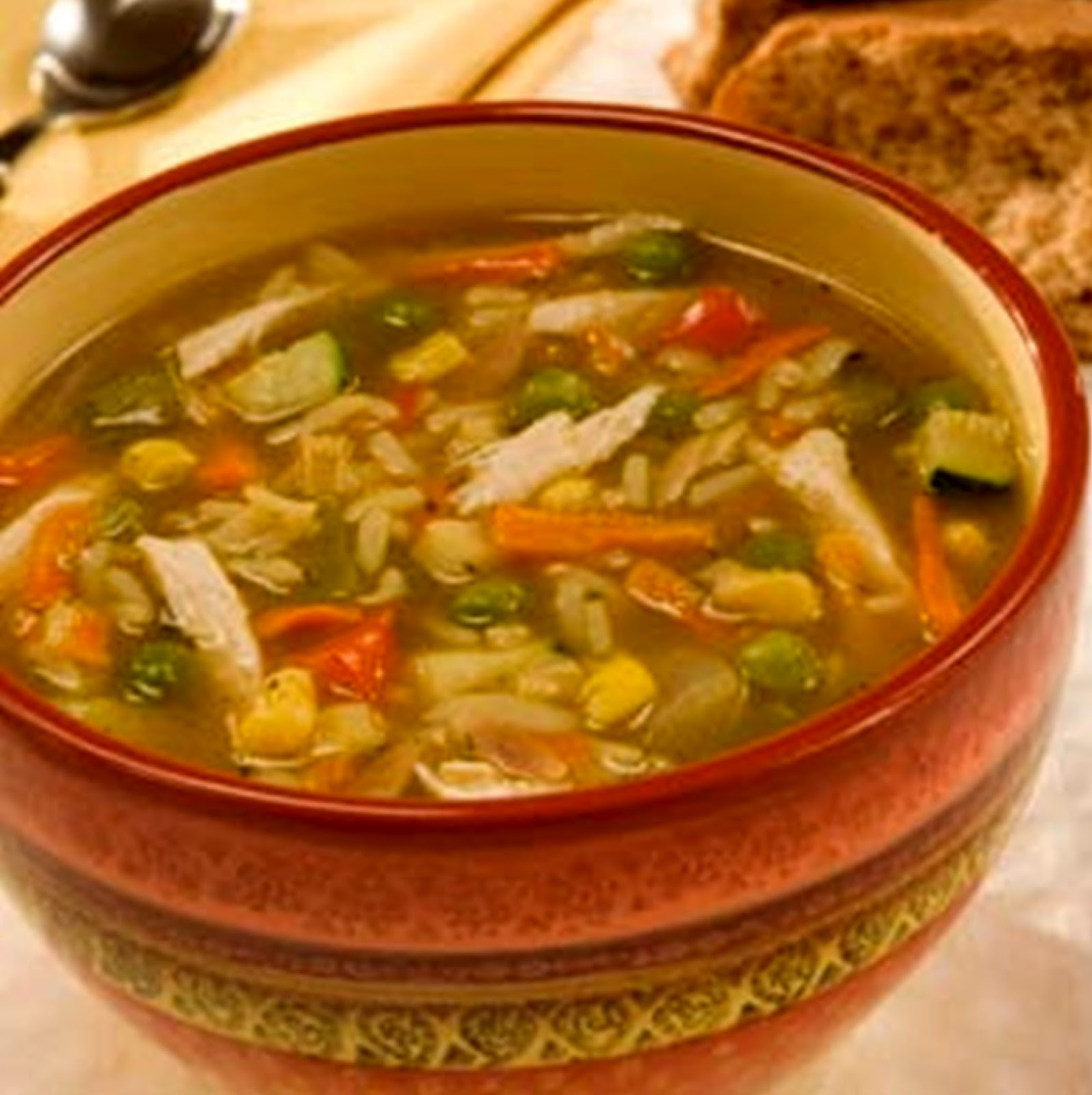 Chicken Vegetable Rice Soup
 A Savory Table Chicken Ve able & Rice Soup