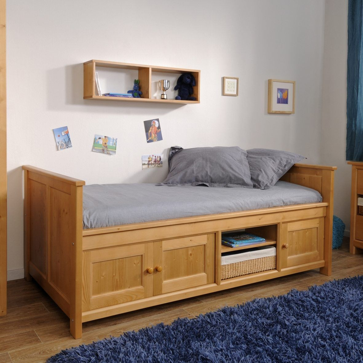 Child Bed With Storage
 Kids Solid Pine Bed Frame Under Bed Storage Kids Beds With