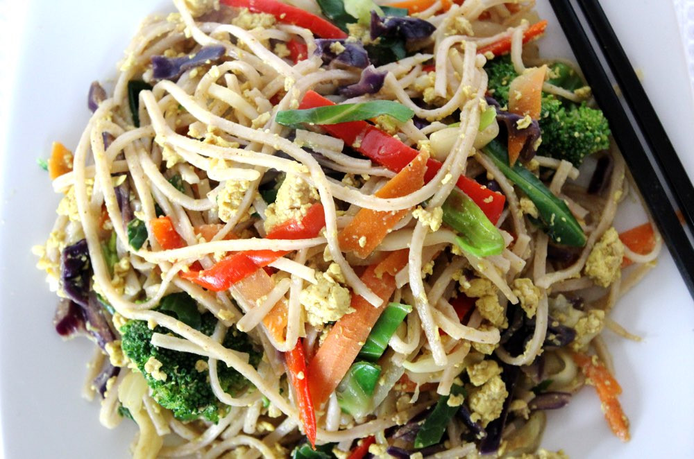 Chinese Fried Noodles
 Chinese ‘Egg fried’ Noodles… Vegan Style
