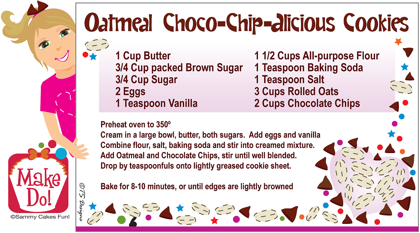 Chocolate Chip Cookie Recipes For Kids
 Oatmeal Choco Chip alicious Cookie Recipe