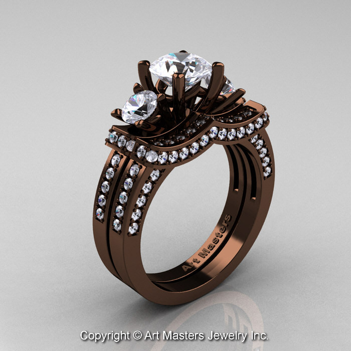 Chocolate Diamonds Wedding Rings
 Chocolate Diamond Wedding Ring Set