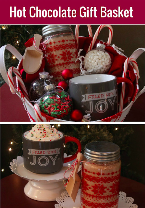 Christmas Baskets DIY
 Hot Cocoa Gift Basket with Homemade Hot Cocoa Mix