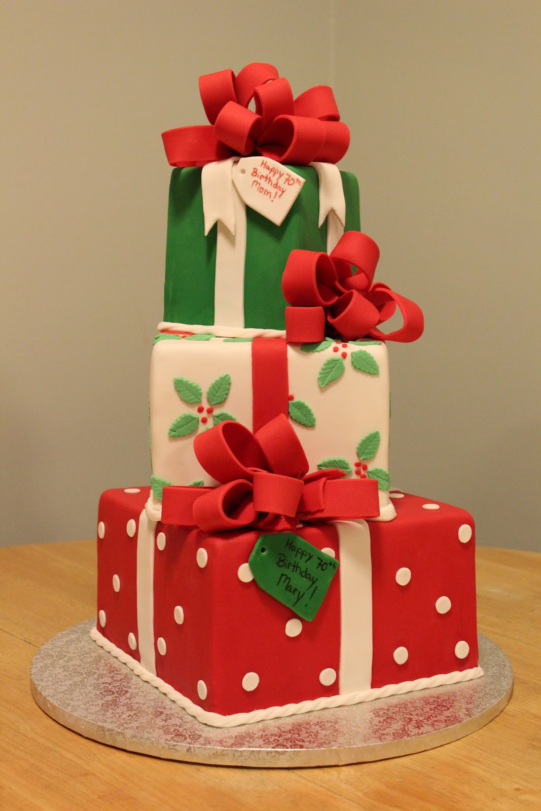 Christmas Birthday Cakes
 The Red Headed Baker Christmas Present Box Cake