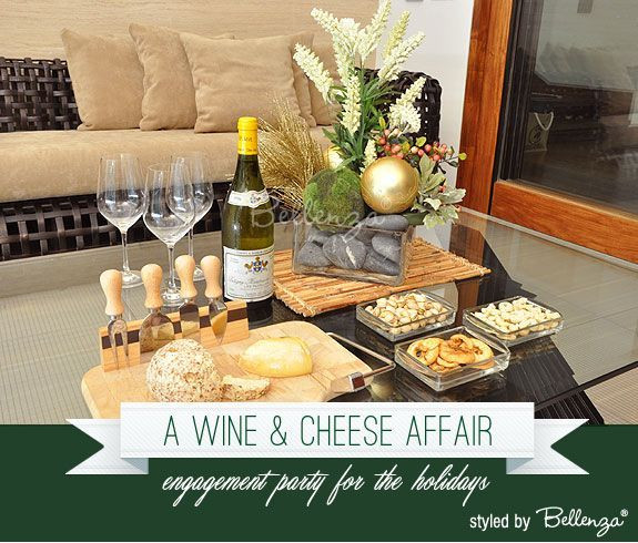 Christmas Engagement Party Ideas
 A Wine and Cheese Party Display for a Holiday Christmas