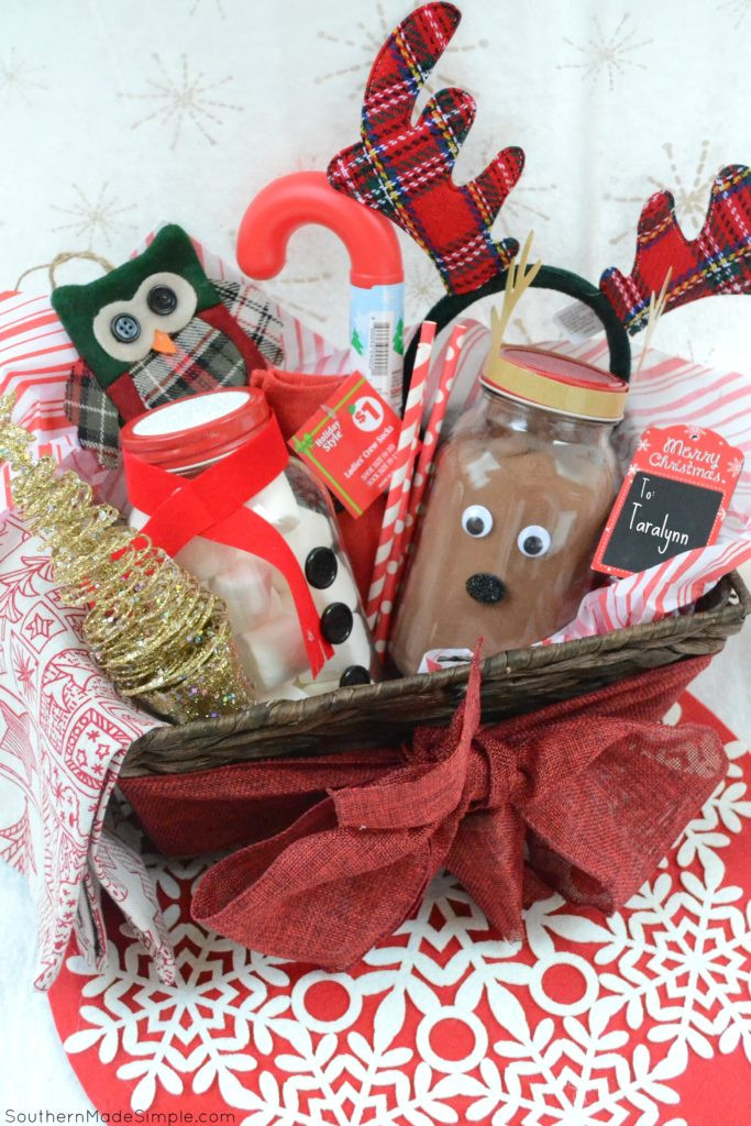 Christmas Gift Basket Ideas Pinterest
 Easy Holiday Gift Idea DIY Hot Cocoa Gift Basket