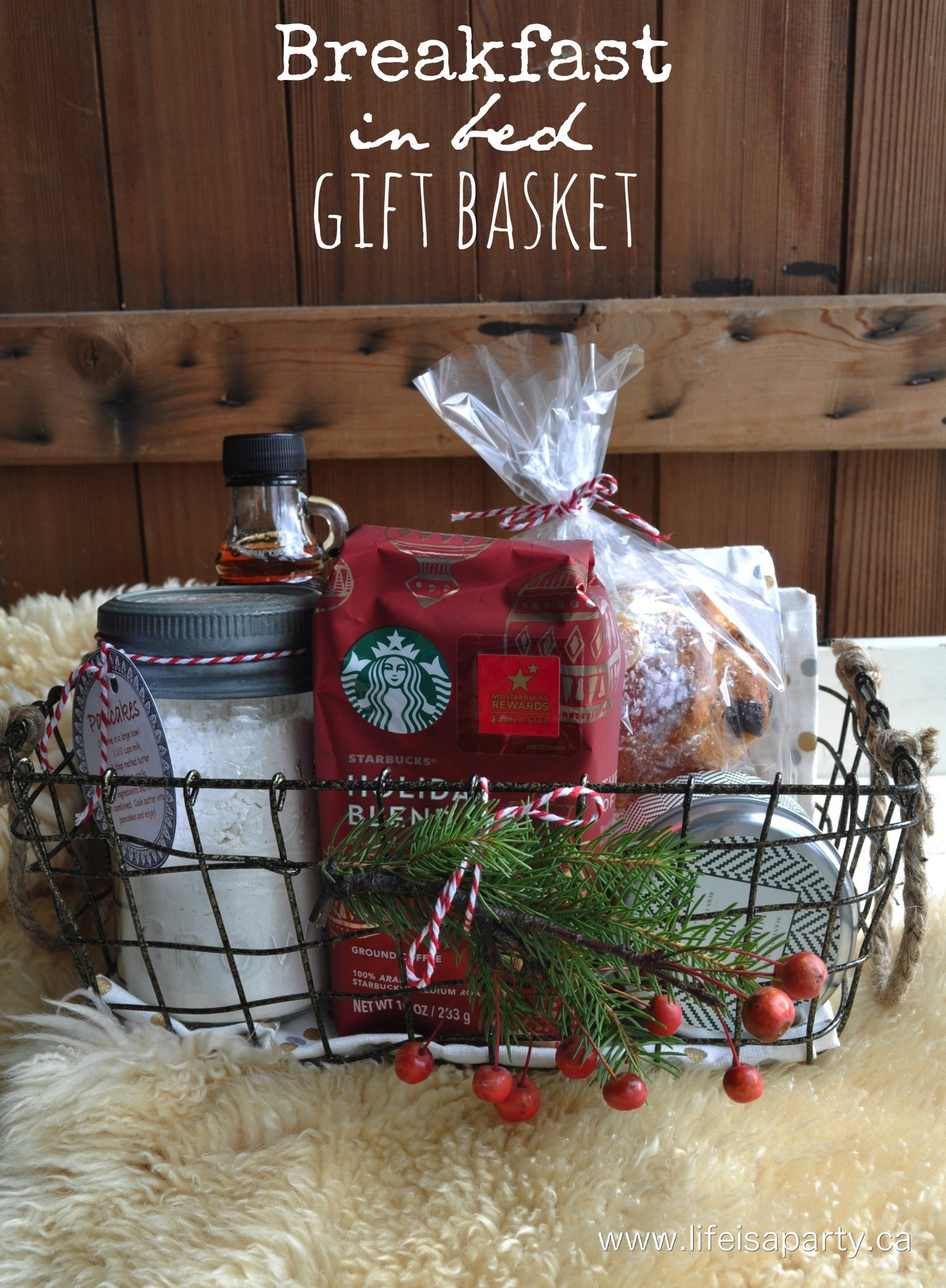 Christmas Gift Basket Ideas Pinterest
 Breakfast in Bed Gift Basket Life is a Party