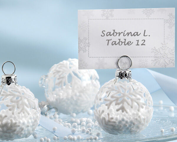 Christmas Ornament Wedding Favors
 36 Winter Snowflake Holiday Ornament Place Card