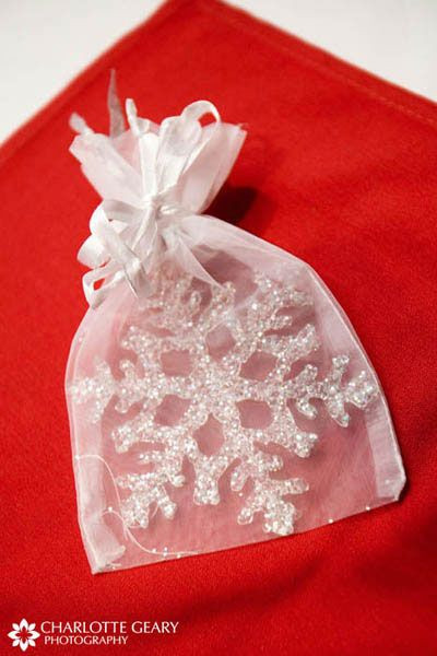 Christmas Ornament Wedding Favors
 Snowflake Christmas ornament as wedding favor