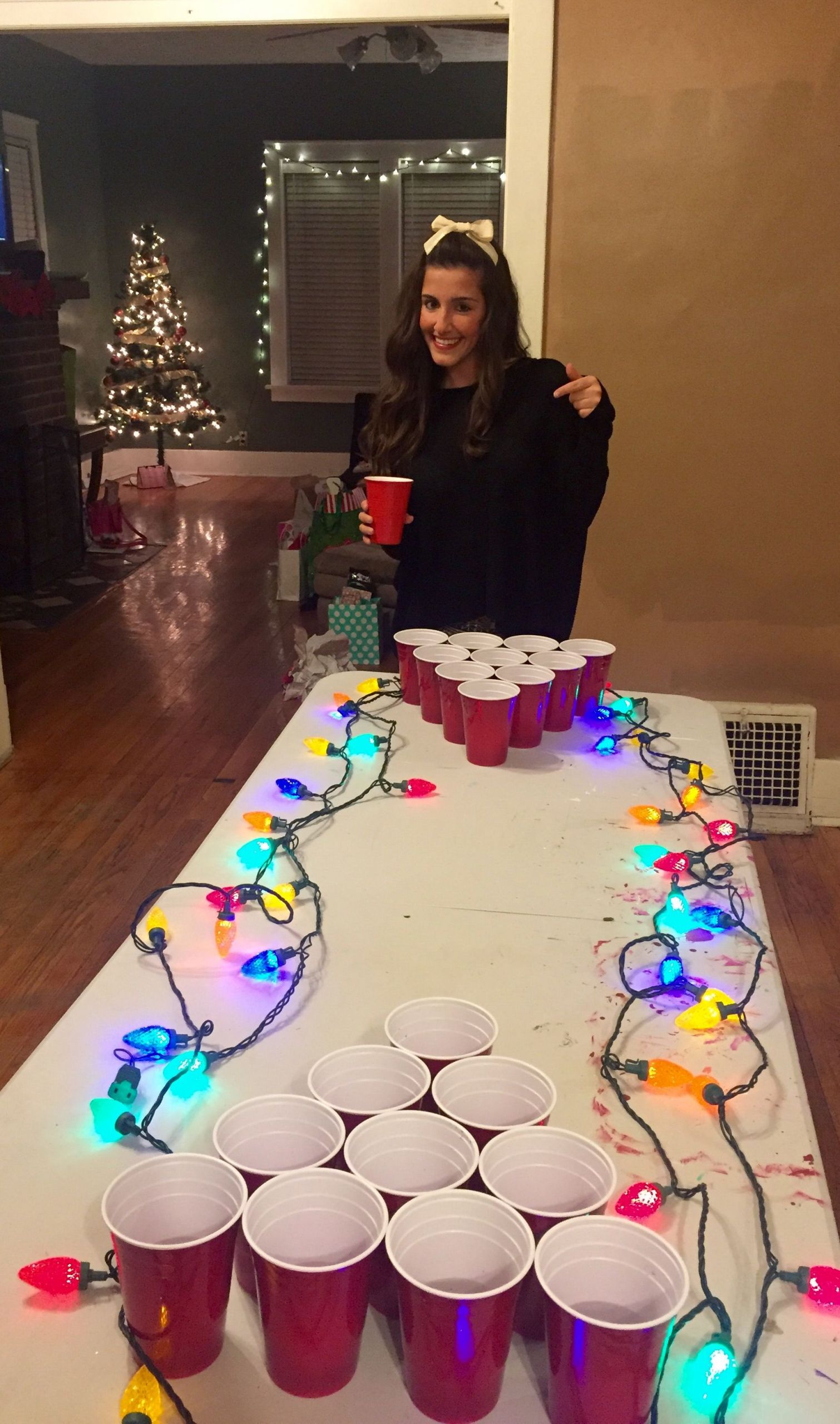 Christmas Pajama Party Ideas
 Making the beer pong table festive TSM