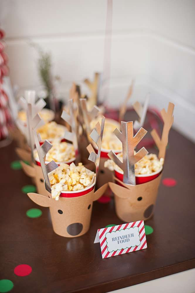 Christmas Party Ideas For Toddler
 Reindeer treats at a Santa Christmas party See more party