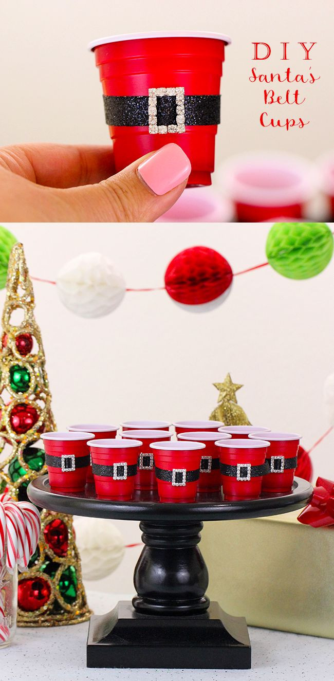 Christmas Party Theme Ideas For Adults
 Super Adorable DIY Mini Santa s Belt Cups