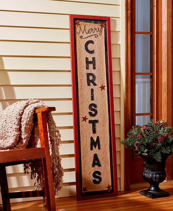 Christmas Porch Signs
 Merry Christmas Porch Signs Wood Burlap Rustic Wall Art