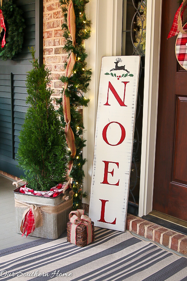 Christmas Porch Signs
 DIY Vintage Look NOEL Sign Our Southern Home