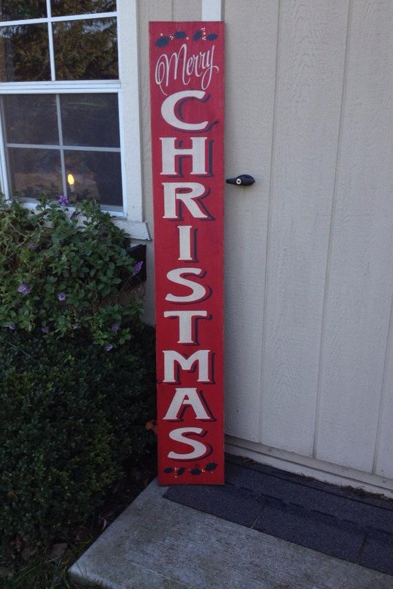 Christmas Porch Signs
 Merry Christmas Sign for Porch or Indoors Hand Painted