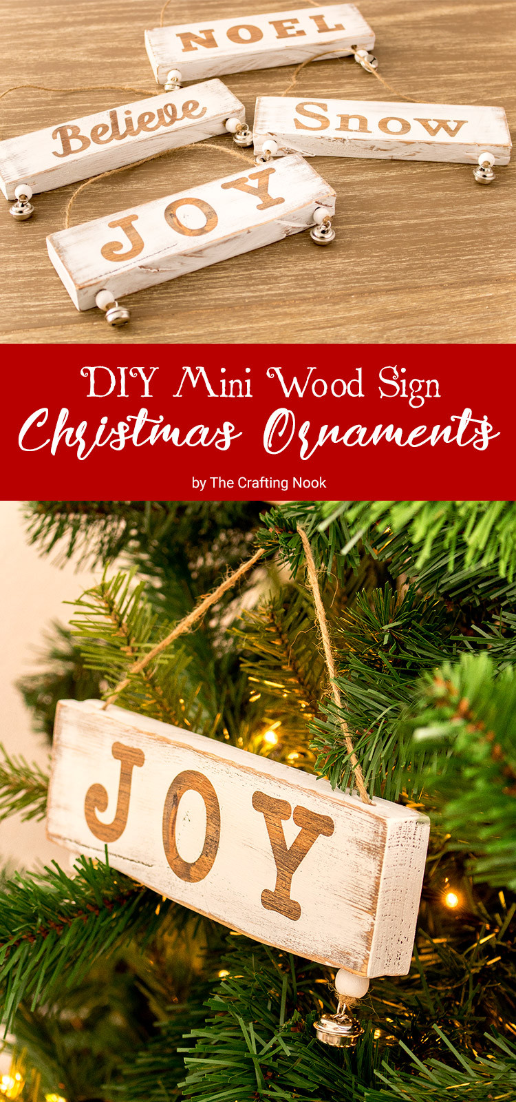 Christmas Signs DIY
 DIY Mini Wood Sign Christmas Ornaments