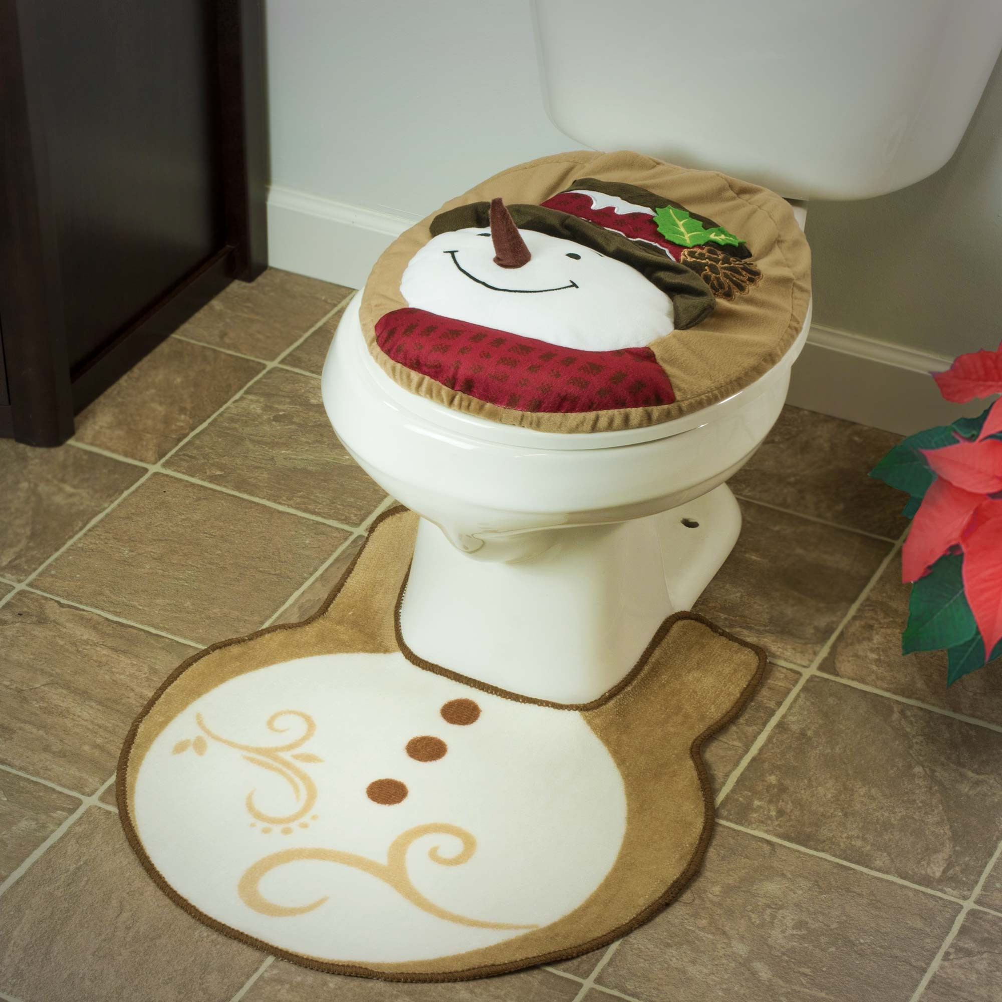 Christmas Toilet Seat
 Beatrice Snowman Christmas Holiday Toilet Seat Cover and
