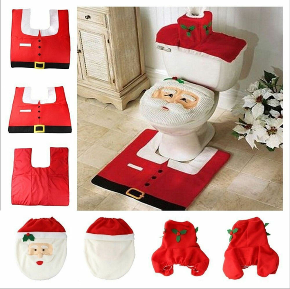 Christmas Toilet Seat
 Best Santa Christmas Santa Toilet Seat Cover Rug Bathroom