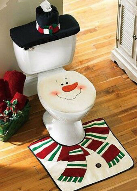 Christmas Toilet Seat
 2015 Christmas Santa Snowman Toilet Seat Cover & Rug