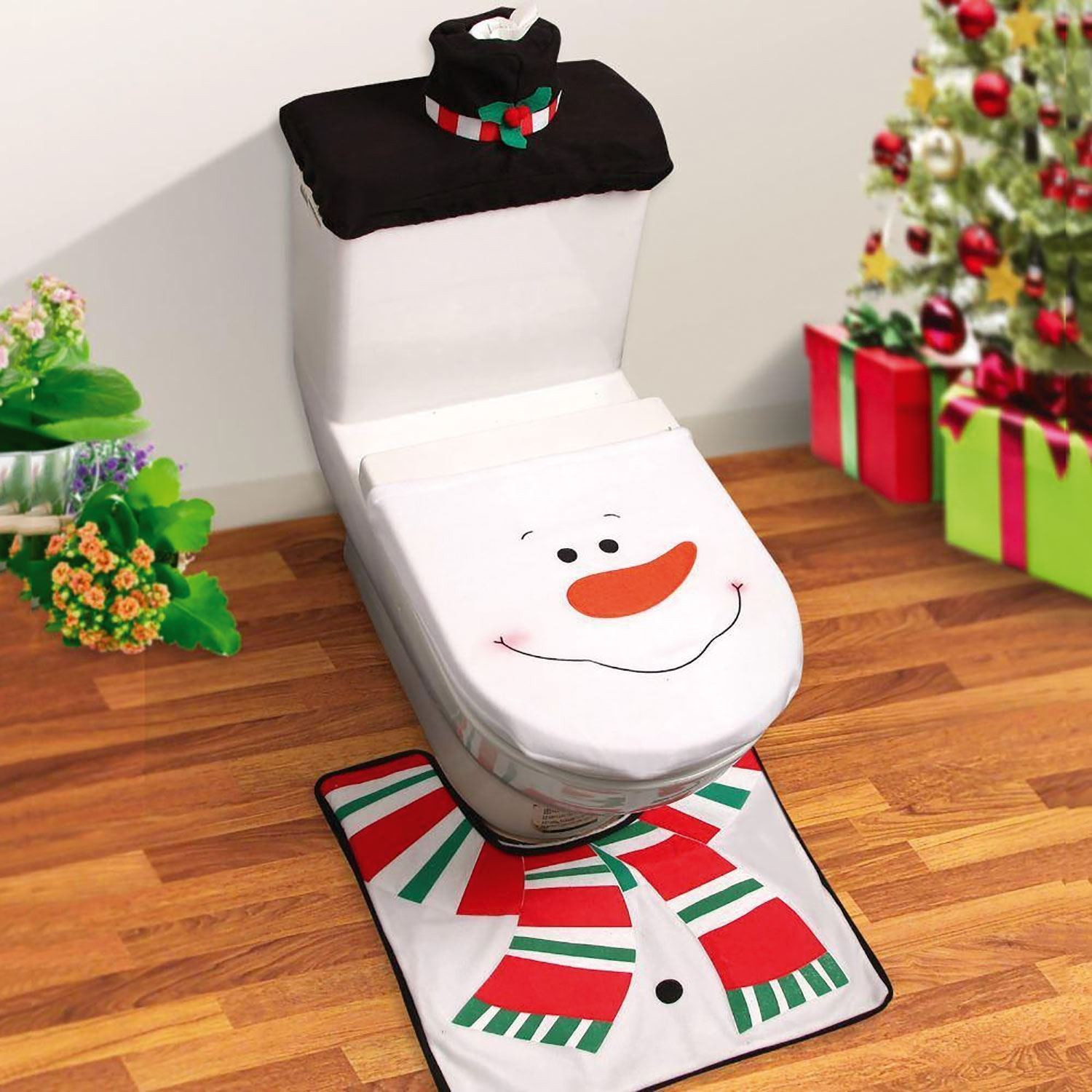 Christmas Toilet Seat
 Christmas Decoration Snowman Toilet Seat Cover Bathroom