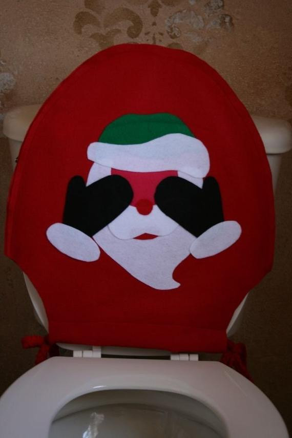 Christmas Toilet Seat
 Christmas Toilet Seat Cover Blushing Santa